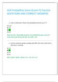 ASA Probability Exam &lpar;Exam P&rpar; Practice QUESTIONS AND CORRECT ANSWERS 