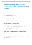 Tennessee Boating Safety Education Certificate Full Test Questions With Correct Answers
