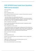 FMF OFFICER Study Guide Exam Questions With Correct Answers