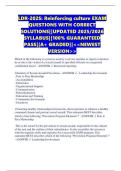 LDR-202S&colon; Reinforcing culture EXAM QUESTIONS WITH CORRECT SOLUTIONS&vert;&vert;UPDATED 2025&sol;2026 SYLLABUS&vert;&vert;100&percnt; GUARANTEED PASS&vert;&vert;A&plus; GRADED&vert;&vert;<<NEWEST VERSION>>