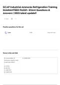 GCAP Industrial Ammonia Refrigeration Training GUARANTEED PASS&excl;&excl;- EXAM Questions & Answers &vert; 2025 latest update&excl;&excl;