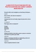ILLINOIS STATE POLICE EXAM 2026 WITH 300&plus;  PRACTICE QUESTIONS AND CORRECT ANSWERS  BRAND NEW PDF