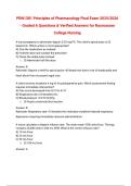 PRN1381 Principles of Pharmacology Final Exam 2025&sol;2026 - Graded A Questions & Verified Answers for Rasmussen College Nursing