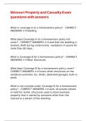 Missouri Property and Casualty Exam questions with answers