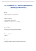 HTH 100 &lpar;SMITH&rpar; JMU Final Questions With Correct Answers