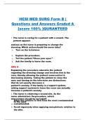 HESI MED SURG Form B | Questions and Answers Graded A [score 100% ]QURANTEED 