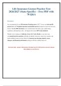 Life Insurance Practice Exam 2026&sol;2027&colon; Free PDF Questions & Answers