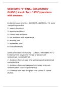MED SURG 1 FINAL EXAM STUDY GUIDE &lpar;Lincoln Tech LPN&rpar; questions with answers&period;