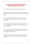 Psychology 111 - Exam 2 &lpar;U of M&colon; Hoeffner&rpar; Questions With Complete Answers 