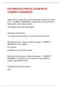 CRJ 900 ELECTRICAL EXAM WITH CORRECT ANSWERS