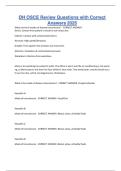 DH OSCE Review Questions with Correct Answers 2025