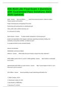 KIN 4518 LSU Final Exam 1 Questions with Guaranteed Pass Solutions 2025-2026 Updated&period;