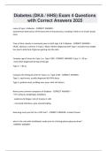 Diabetes &lpar;DKA &sol; HHS&rpar; Exam 4 Questions  with Correct Answers 2025