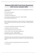 Diabetes &lbrack;DKA&sol;HHS Final Exam Questions&rsqb;  with Correct Answers 2025