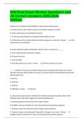 KIN Final Exam Review Questions and All Correct Answers 2025-2026 Edition&period;