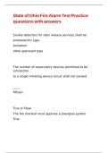 State of Ohio Fire Alarm Test Practice questions with answers