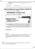 Pearson Edexcel GCSE Maths 2025 &vert; Paper 3 &lpar;Calculator&rpar; Foundation Tier Exam &plus; Mark Scheme