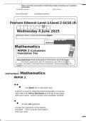 Pearson Edexcel GCSE Maths 2025 &vert; Paper 2 &lpar;Calculator&rpar; Foundation Tier Exam &plus; Mark Scheme