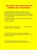 CRU EXAM 3 2026 QUESTIONS AND  ANSWERS&vert; ACE YOUR GRADES&period;