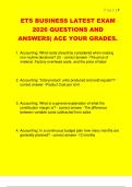 ETS BUSINESS LATEST EXAM  2026 QUESTIONS AND  ANSWERS&vert; ACE YOUR GRADES&period;