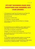 ETS MFT BUSINESS EXAM 2026  QUESTIONS AND ANSWERS&vert; ACE  YOUR GRADES&period; 
