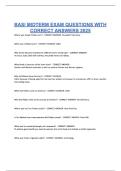 BASI MIDTERM EXAM QUESTIONS WITH CORRECT ANSWERS 