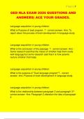 GED RLA EXAM 2026 QUESTIONS AND  ANSWERS&vert; ACE YOUR GRADES&period; 