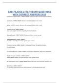 BASI PILATES CTTC THEORY QUESTIONS WITH CORRECT ANSWERS 