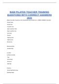 BASI PILATES TEACHER TRAINING QUESTIONS WITH CORRECT ANSWERS 