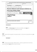 Pearson Edexcel GCSE Psychology Paper 1 &lpar;1PS0&sol;01&rpar;  2025 Exam Paper &plus; Mark Scheme