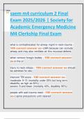 saem m4 curriculum 2 Final  Exam 2025&sol;2026 &vert; Society for  Academic Emergency Medicine  M4 Clerkship Final Exam