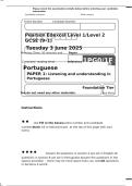 Pearson Edexcel GCSE Portuguese Listening & Understanding Paper  2025 Exam Paper &plus; Mark Scheme