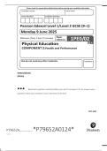 Pearson Edexcel GCSE Physical Education Component 2 &ndash; Health & Performance  2025 Exam Paper &plus; Mark Scheme