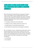 LETRS UNITS 1-4 FINAL EXAM SCRIPT 2026 FULL QUESTIONS AND CORRECT ANSWERS GRADED A&plus;