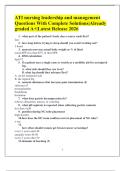 ATI nursing leadership and management  Questions With Complete Solutions|Already  graded A+|Latest Release 2026