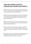 LETRS UNIT 8 SESSION 1 EXAM FULL QUESTIONS AND ANSWERS 2026 GRADED A&plus;
