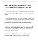 LETRS UNIT 8 SESSION 1 EXAM Q&A 2026 STUDY GUIDE WITH VERIFIED SOLUTIONS