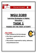 D389 Task 1 - Passed on First Attempt - 2025 Complete Assessment