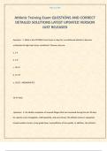 Athletic Training Exam QUESTIONS AND CORRECT DETAILED SOLUTIONS LATEST UPDATED VERSION JUST RELEASED