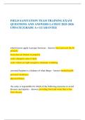 FIELD SANITATION TEAM TRAINING EXAM QUESTIONS AND ANSWERS LATEST 2025-2026 UPDATE &vert;GRADE A&plus; GUARANTEE