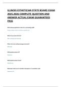 ILLINOIS ESTHETICIAN STATE BOARD EXAM  2025&period;2026 COMPLETE QUESTION AND  ANSWER ACTUAL EXAM GUARANTEED  PASS 