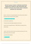 NCLEX Predictor EXAM 2 VERSIONS QUESTION BANK WITH COMPLETE 400 QUESTIONS AND CORRECT DETAILED SOLUTIONS LATEST UPDATED VERSION JUST RELEASED 