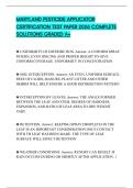 MARYLAND PESTICIDE APPLICATOR CERTIFICATION TEST PAPER 2026 COMPLETE SOLUTIONS GRADED A&plus;