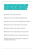 MARYLAND PESTICIDE APPLICATOR CORE EXAM SCRIPT 2026 VERIFIED QUESTIONS WITH DETAILED SOLUTIONS GRADED A&plus;