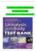 Test Bank for Urinalysis and Body Fluids   7th Edition by Strasinger  &vert; Verified Chapter's 1 - 17 &vert; Complete Newest Version