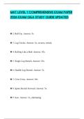 MAT LEVEL 1 COMPREHENSIVE EXAM PAPER 2026 EXAM Q&A STUDY GUIDE UPDATED