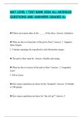 MAT LEVEL 1 TEST BANK 2026 ALL MODULES QUESTIONS AND ANSWERS GRADED A&plus;
