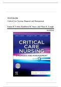 Test Bank for Critical Care Nursing&colon; Diagnosis and Management &ndash; 9th Edition by Urden