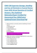 FDNY C94 Supervise Storage&comma; Handling  and Use of Chemicals in Funeral Homes  Exam With Actual Questions & Verified  Answers&comma; Plus Explained  Rationales&sol;Expert Verified For  Guaranteed Pass 2026&sol;Latest  Updated&sol;Instant Download Pdf