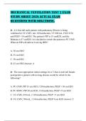 MECHANICAL VENTILATION TEST 2 EXAM STUDY SHEET 2026 ACTUAL EXAM QUESTIONS WITH SOLUTIONS&period;